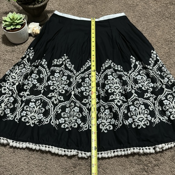 Ann Taylor Loft Swing Style Skirt-S-Cotton-Side Zip-Lined-Beaded/Tassel Detail - Picture 7 of 15
